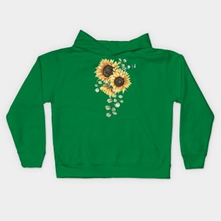 Sunflowers and Eucalyptus Isolated Kids Hoodie